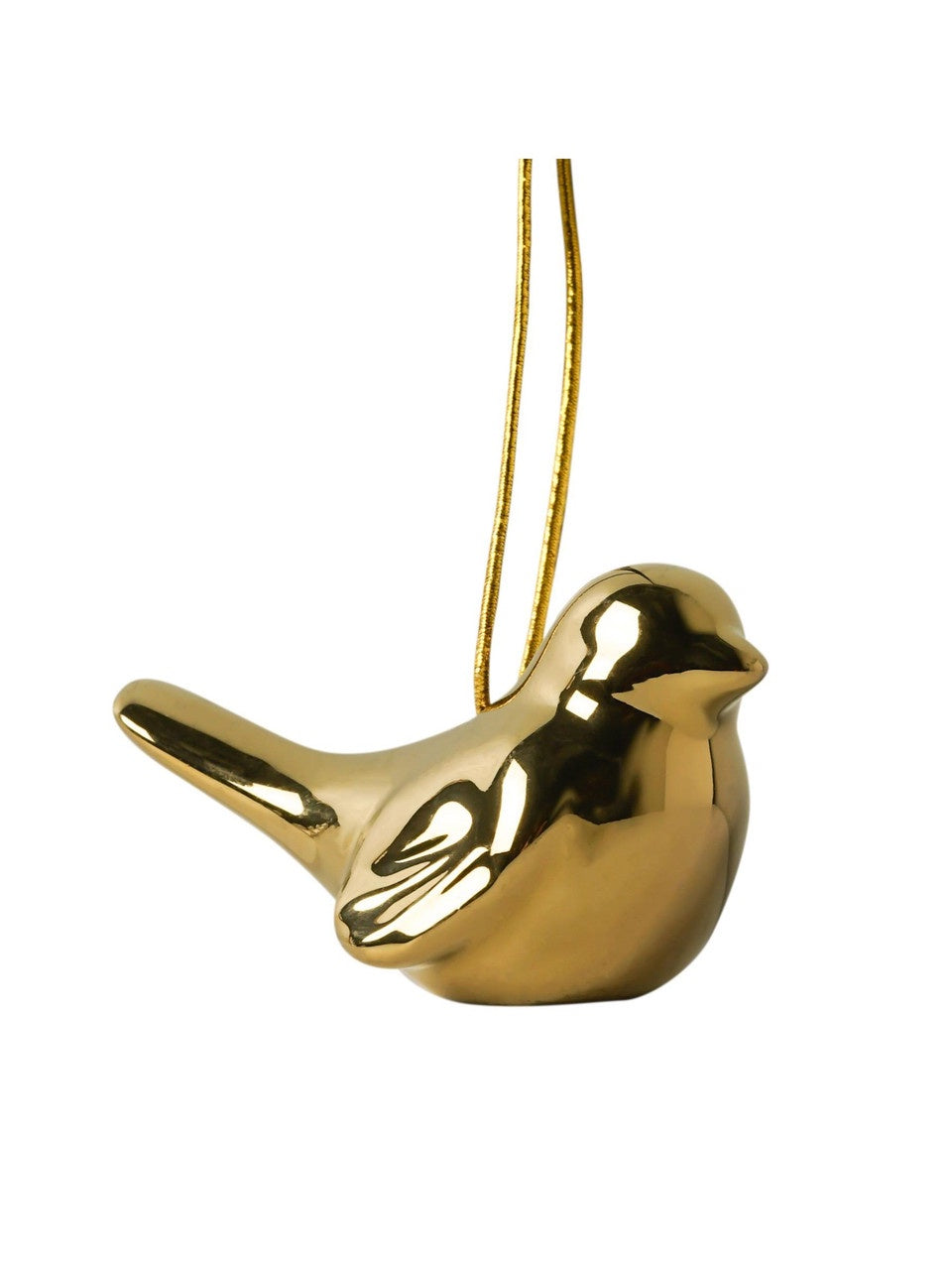 Heinen Delfts Blauw kerstornament vogel goud