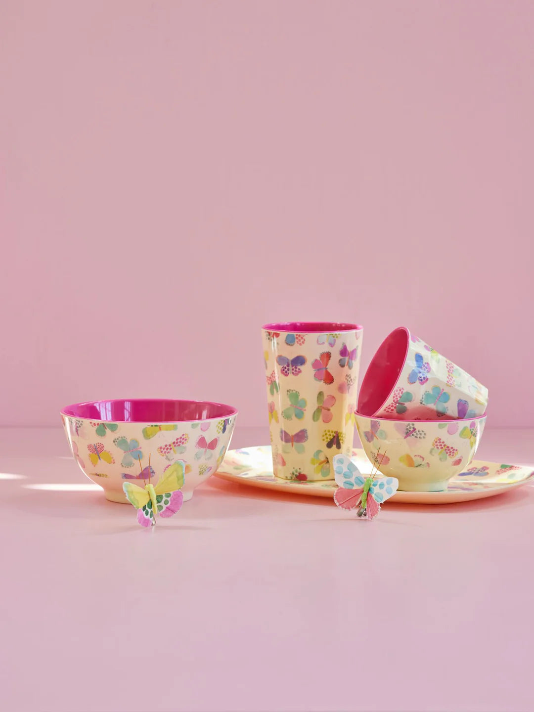 Rice melamine cup butterfly 250ml