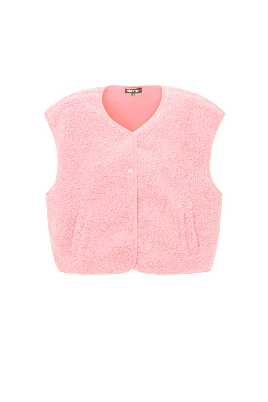 Fluffy teddy vest licht roze