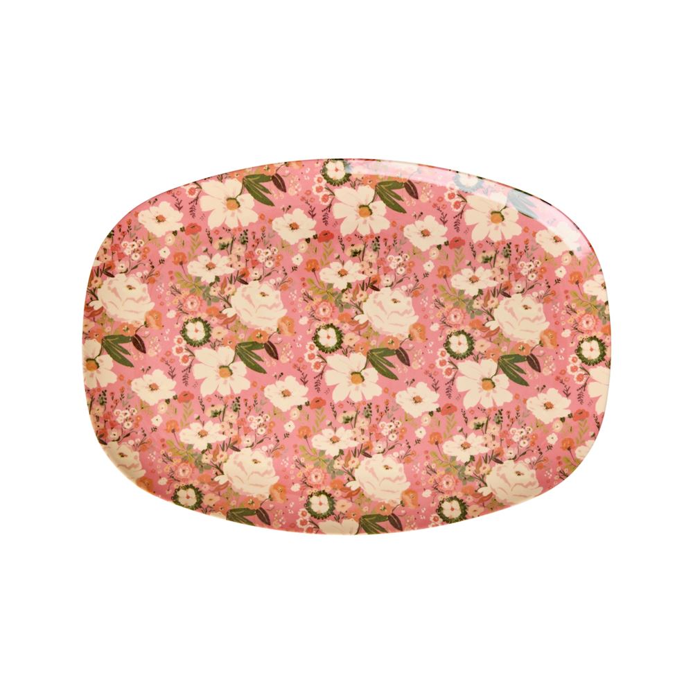 Melamine rectangular plate Alison flower Rice