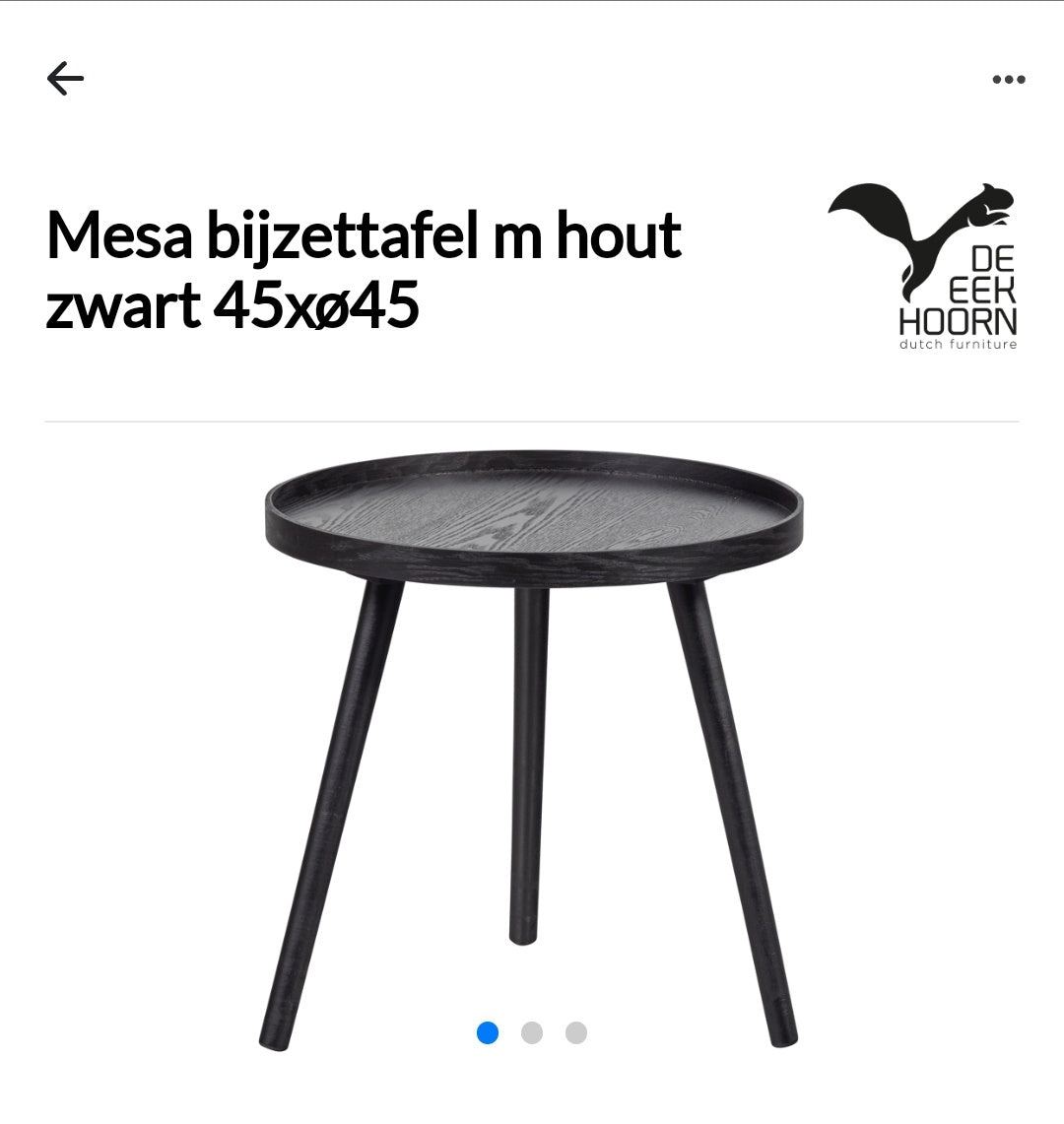 Mesa bijzettafel M zwart 377221-z