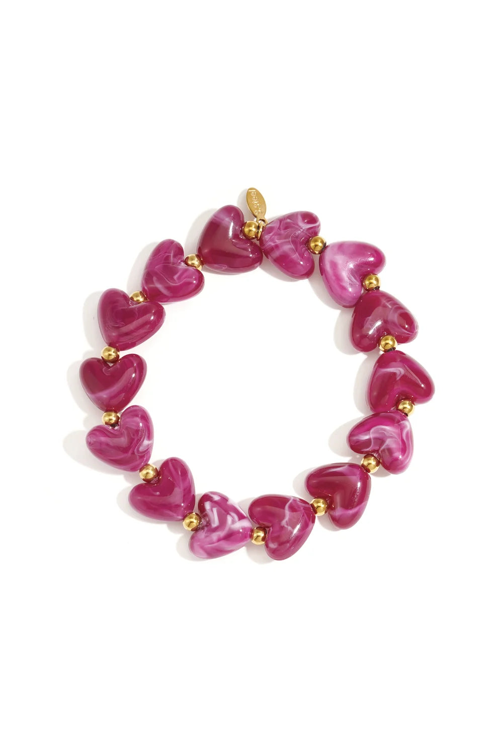 Elastieken hartjes kralenarmband wijn rood