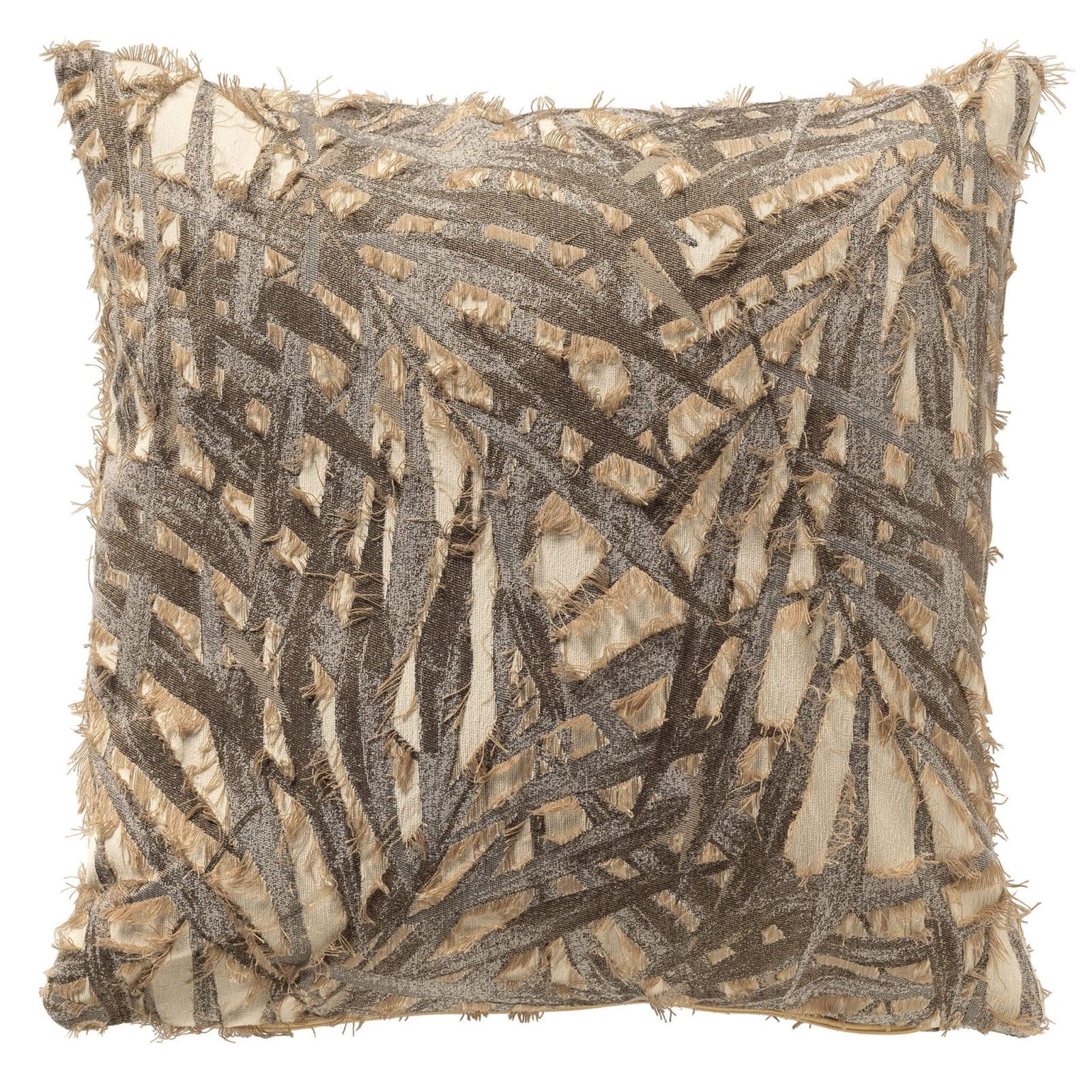 NIM sierkussen 45x45 cm bladmotief bruin