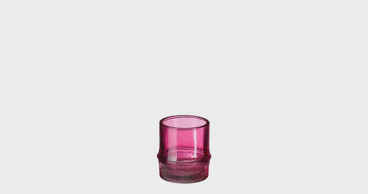Theelichthouder Pjotr roze 8x7,5cm