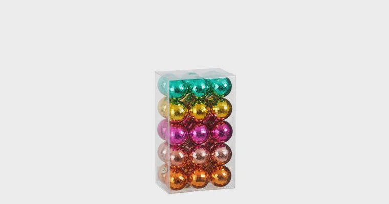 Bal onbreekbaar goud groen roze oranje fuchsia 30 stuks - d4cm