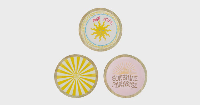Plate round polyresin yellow mix