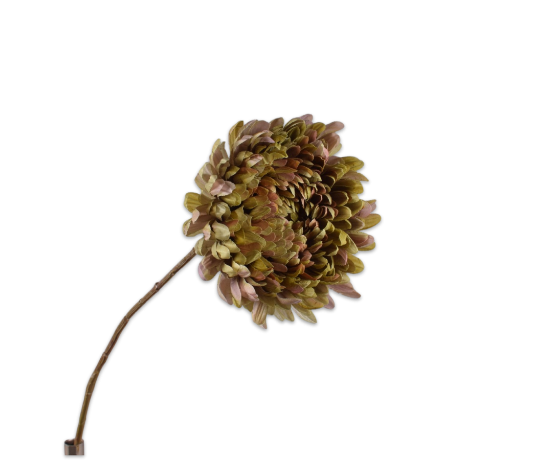 Chrysant tak roze/groen 76cm