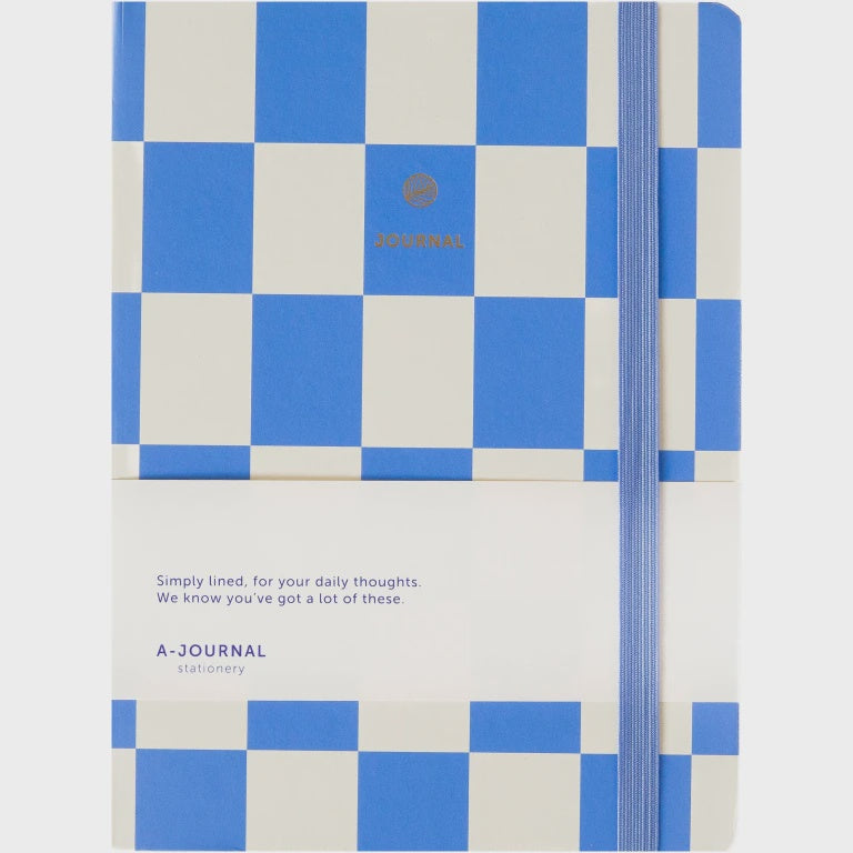 A-Journal Notebook Checkered Lavender