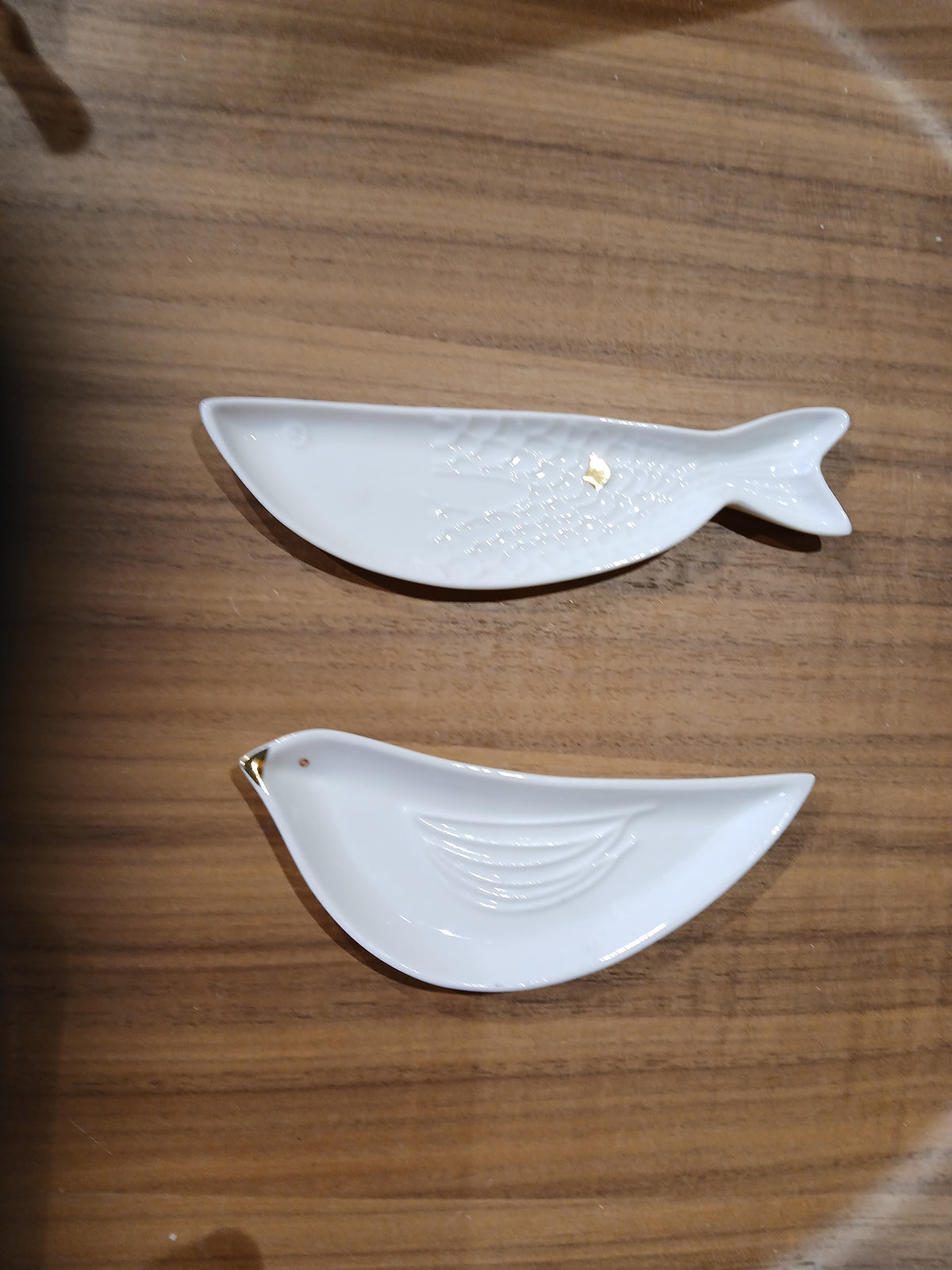 R‚Ä∞der, vis/vogel wit porcelein