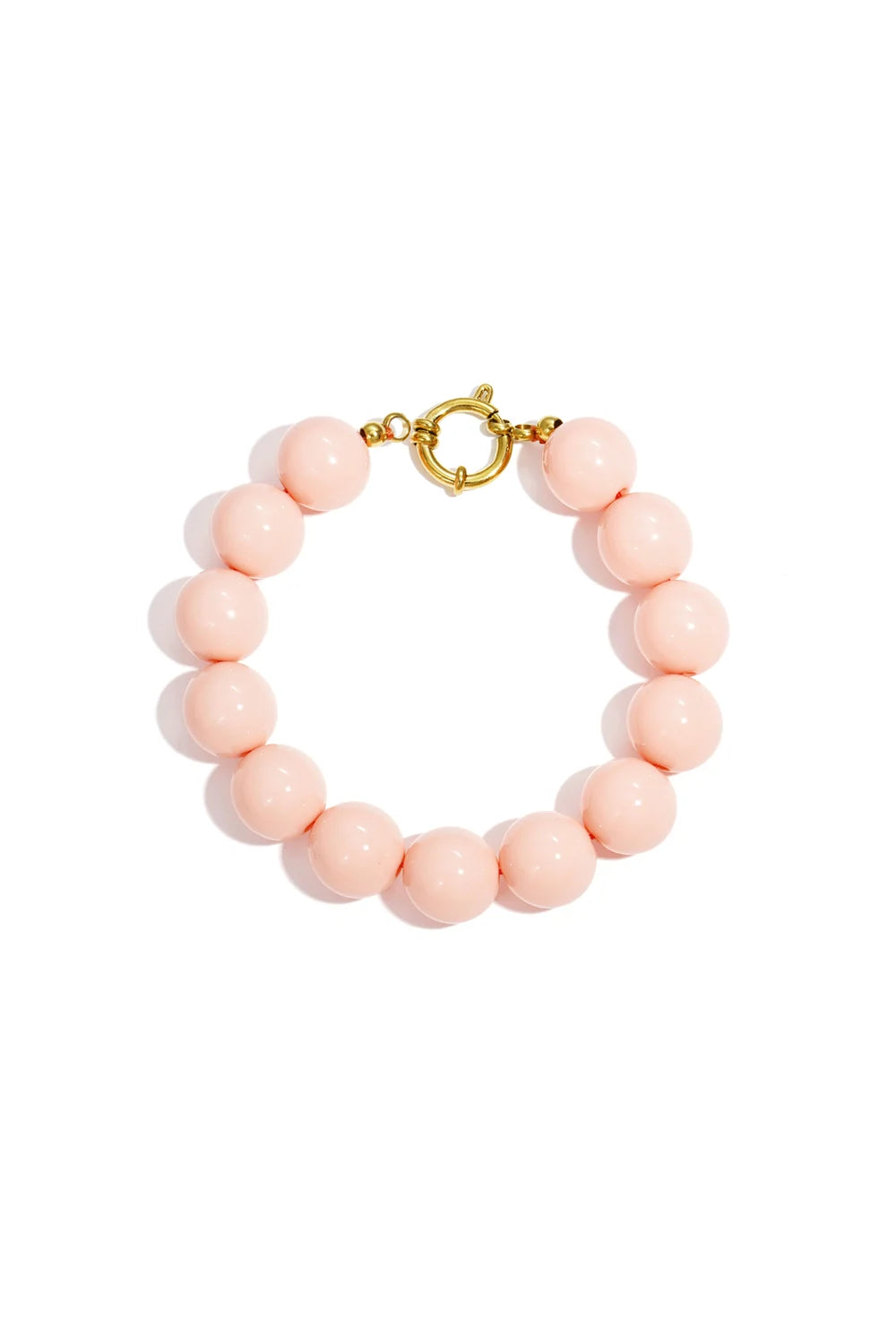 Kralen armband met gouden sluiting peach