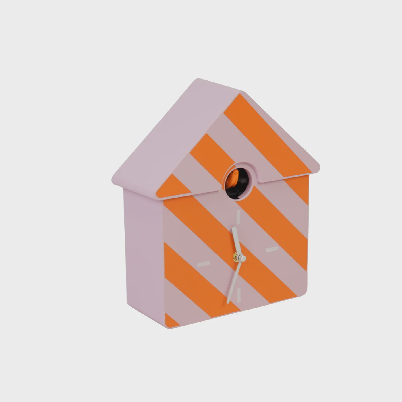 Clock- Wall Clock Cuckoo- Pattern- Orange/ Pink- 24x27x9cm