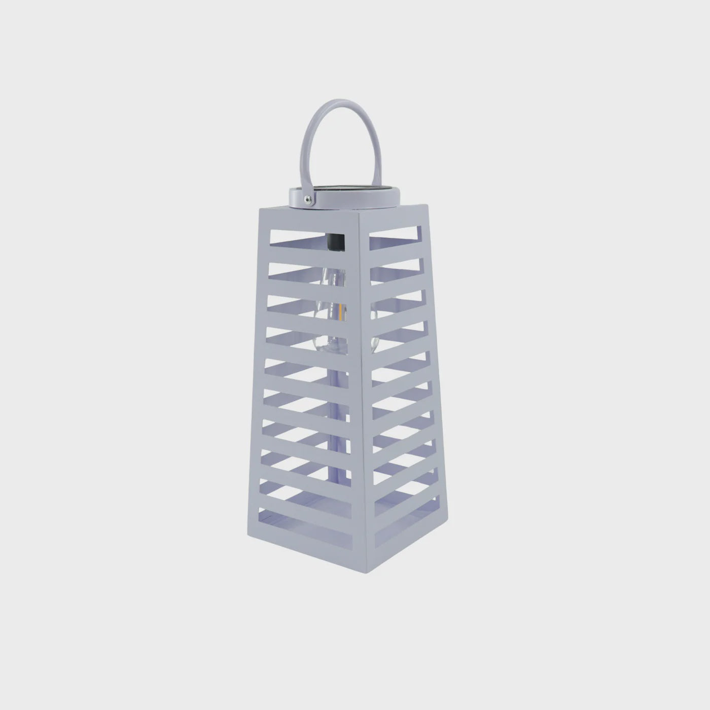 Lamp- Lantaarn/ Windlicht - Solar - Metaal - Lila - 14x14x32,5cm