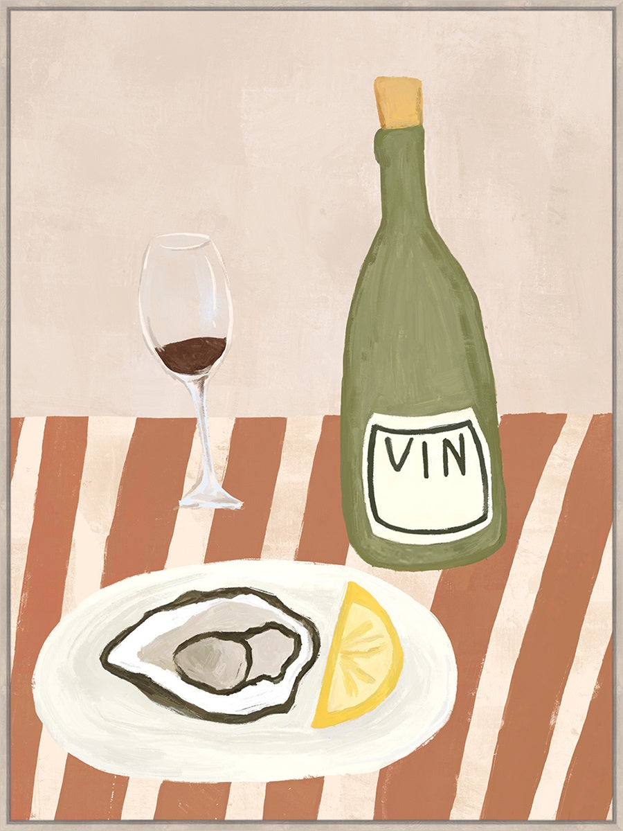 Schilderij Oysters and Wine 40x60cm fk5519
