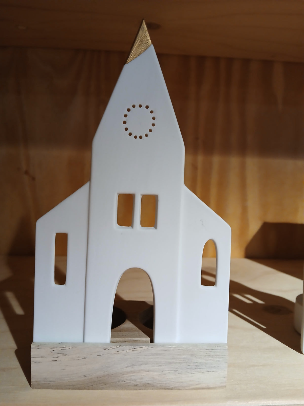 Kerkje waxinelicht r‚Ä∞der groot