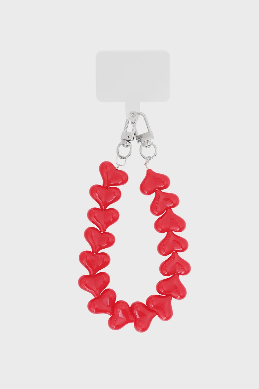 Telefoonkoord kort hartjes rood