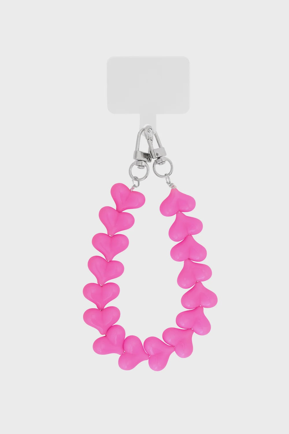 Telefoonkoord kort hartjes fuchsia