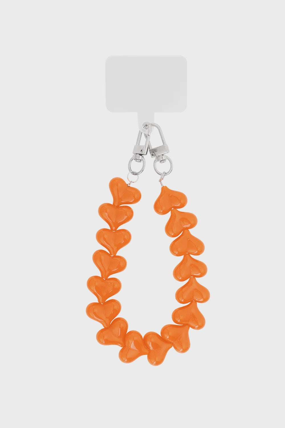 Telefoonkoord kort hartjes oranje
