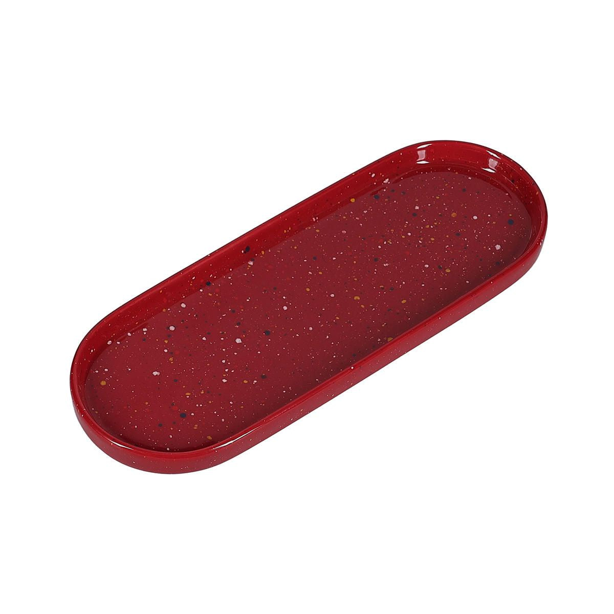 Serveerschaal 28,5x10cm burgundy Fika