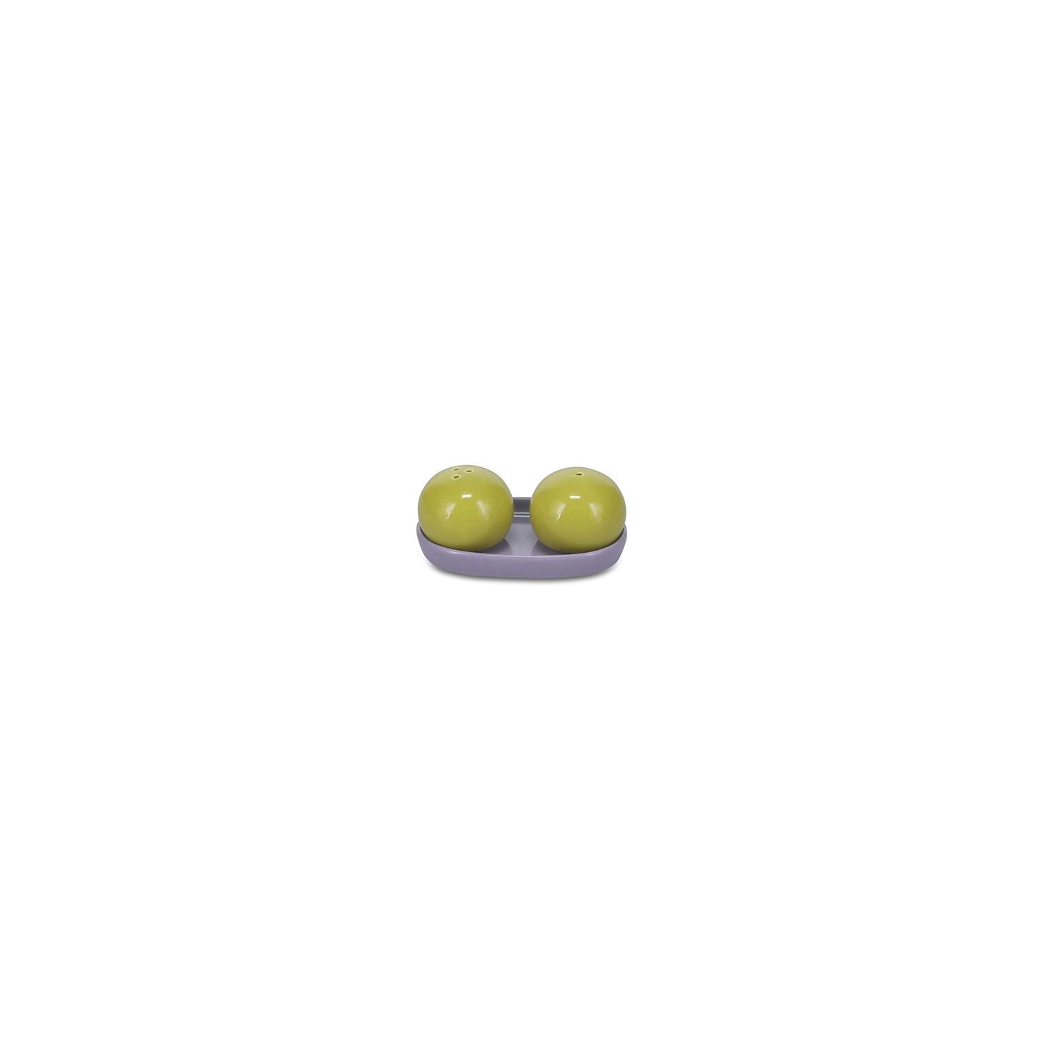 Peper en zoutstrooier 3pdelig groen/paars duo