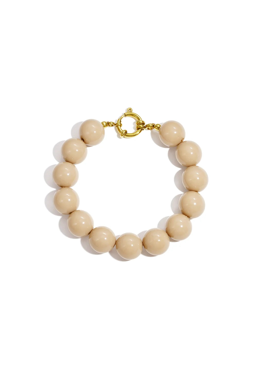 Kralen armband met gouden sluiting bruin