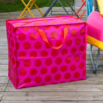 Jumbo storage bag shopper roze rood stippen