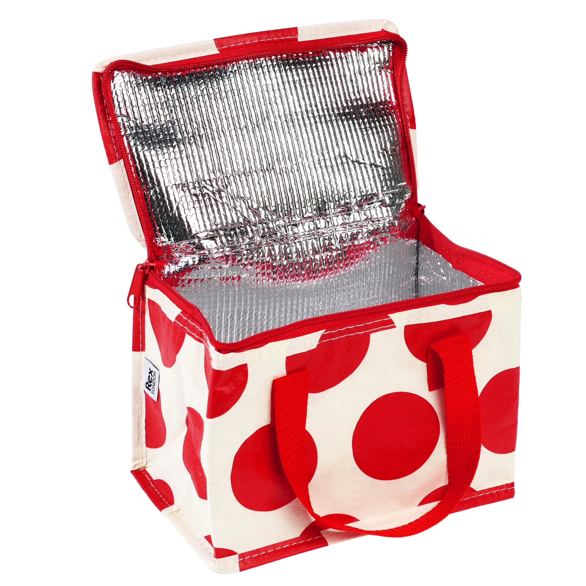 Insulated lunch bag koeltasje wit rood stippen