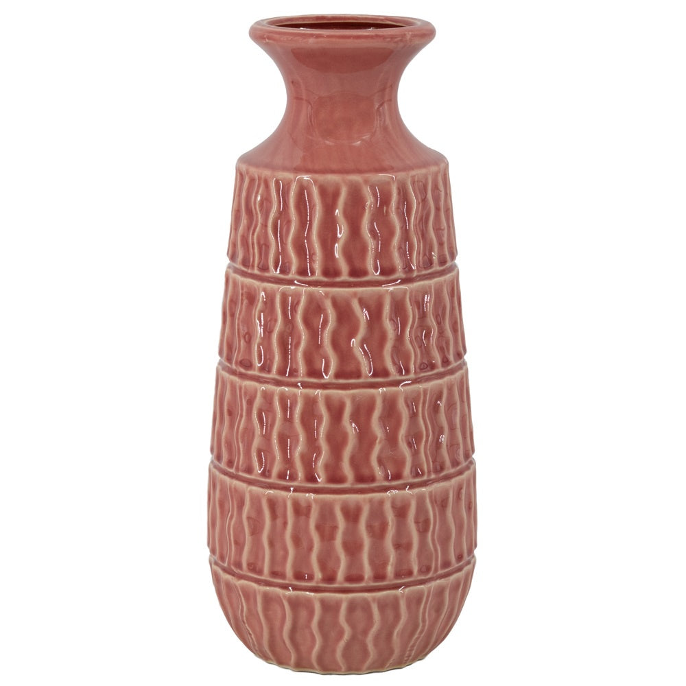 Aardewerk vaas Aztec roze