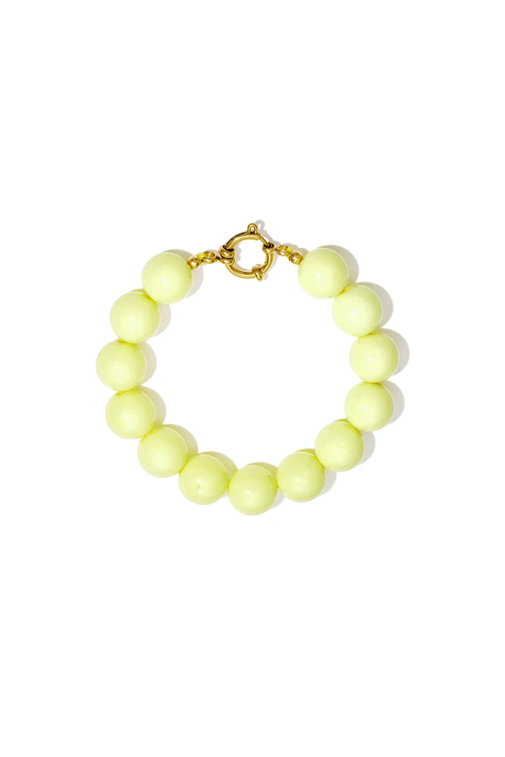 Kralen armband met gouden sluiting geel