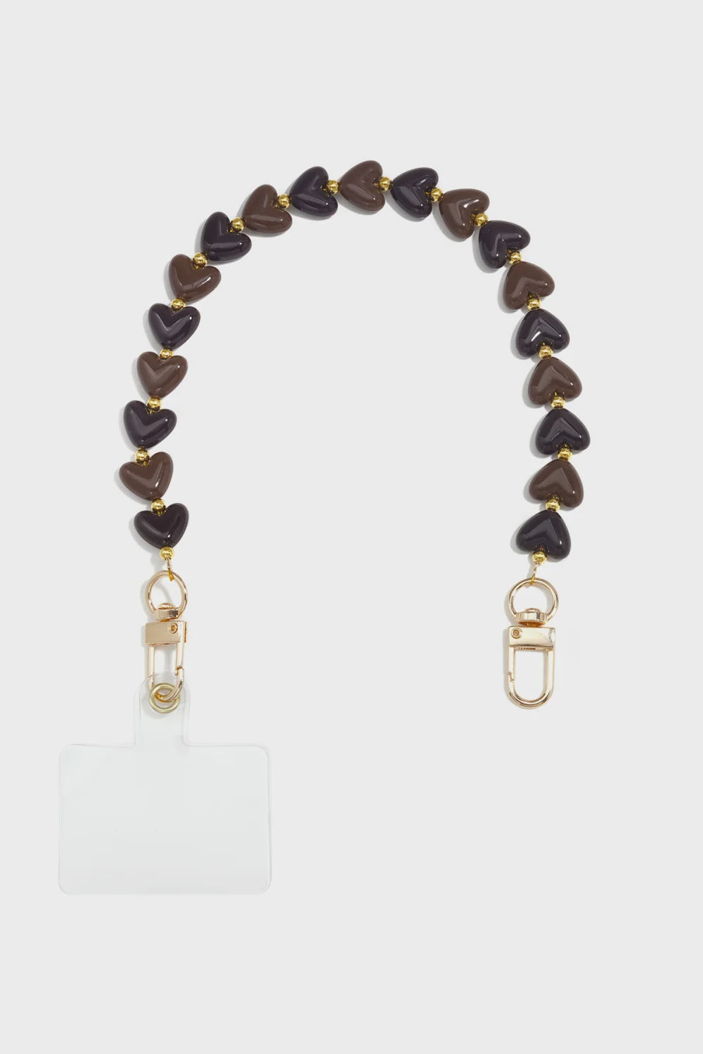 Telefoonketting hartjes koffiekleur