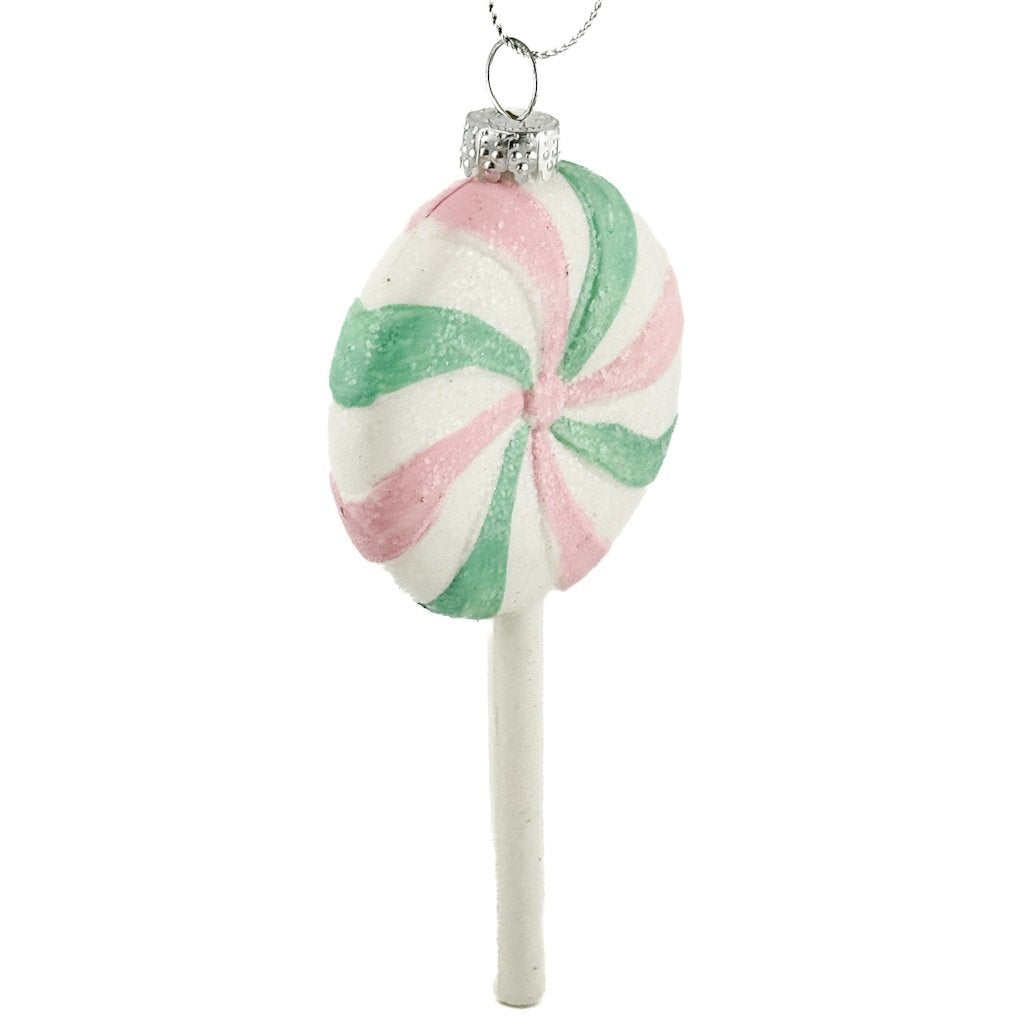 Kerstbal hanger lolly pastel