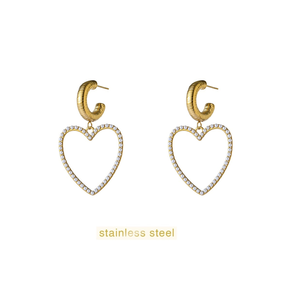 Open Pearly Heart - 14K