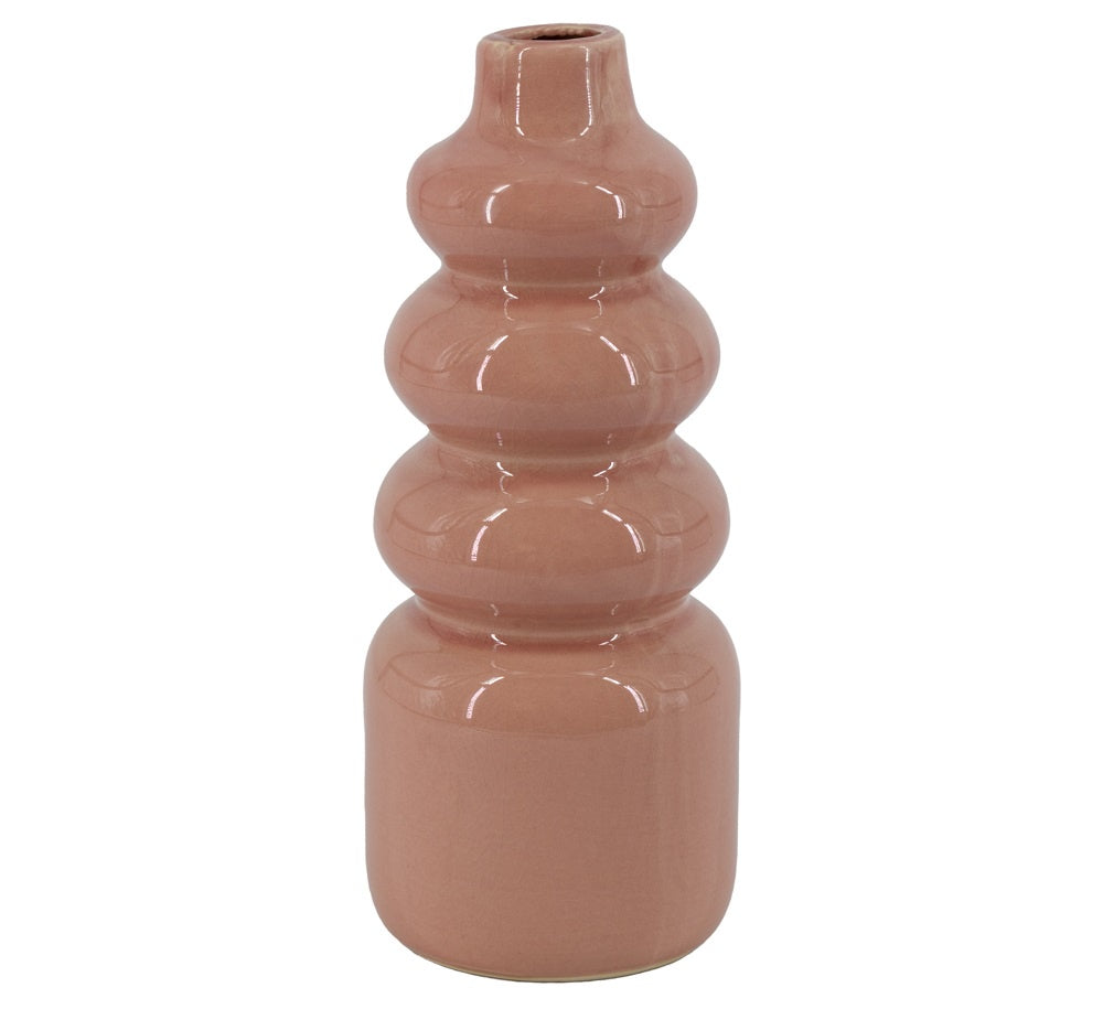 Aardewerk vaas disk pink as9504