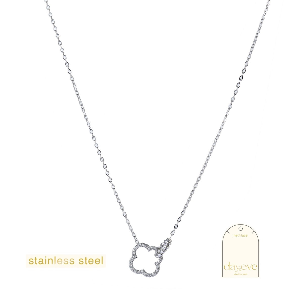 Ketting Double Sparkly Clover Necklace - RH