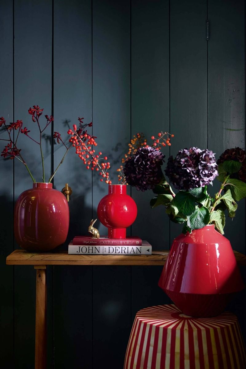 Pip Studio vaas Metal Small Red 18x24cm