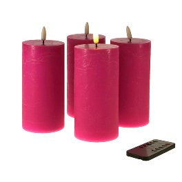 Led stompkaars roze groot (per stuk)