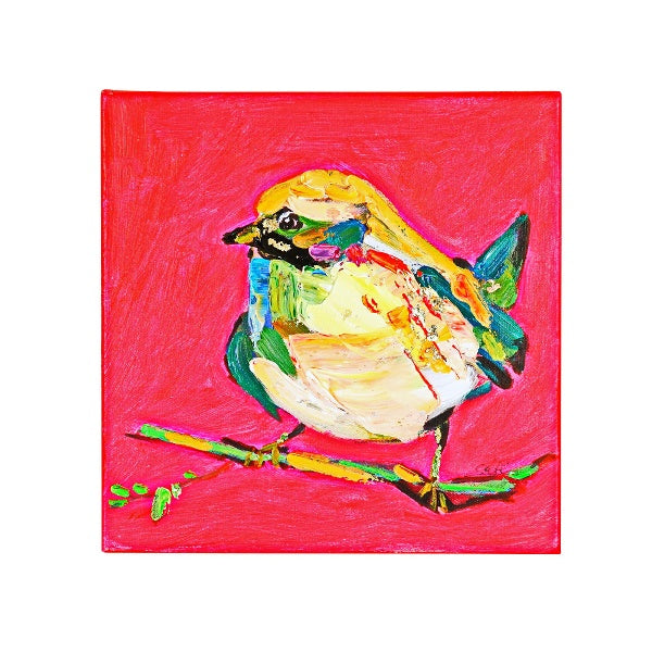 Painting Birdy neon Pink 30x30cm