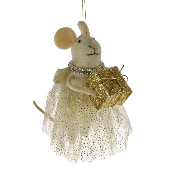 Vilt hanger muis met cadeau