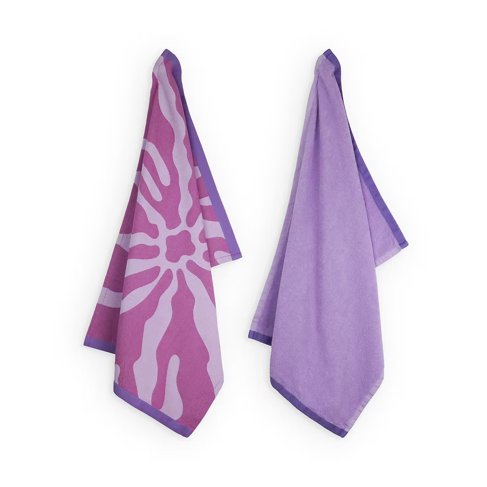 Vivid Violet Theedoek en Handdoek set Lifa Home