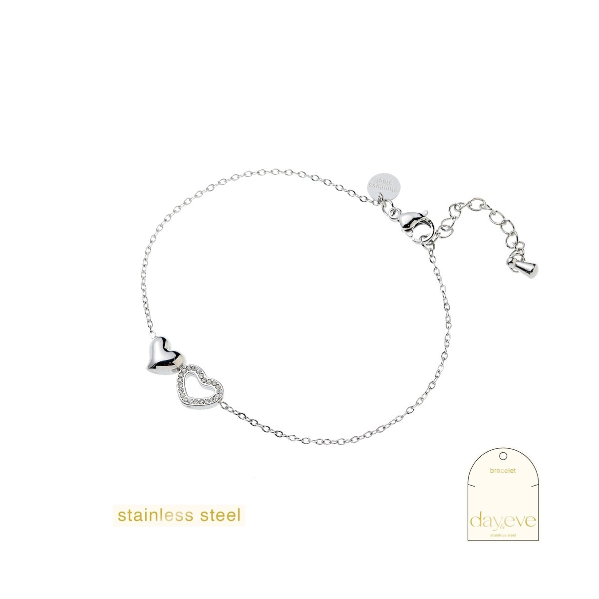 Double Sparkly Hearts Bracelet - RH