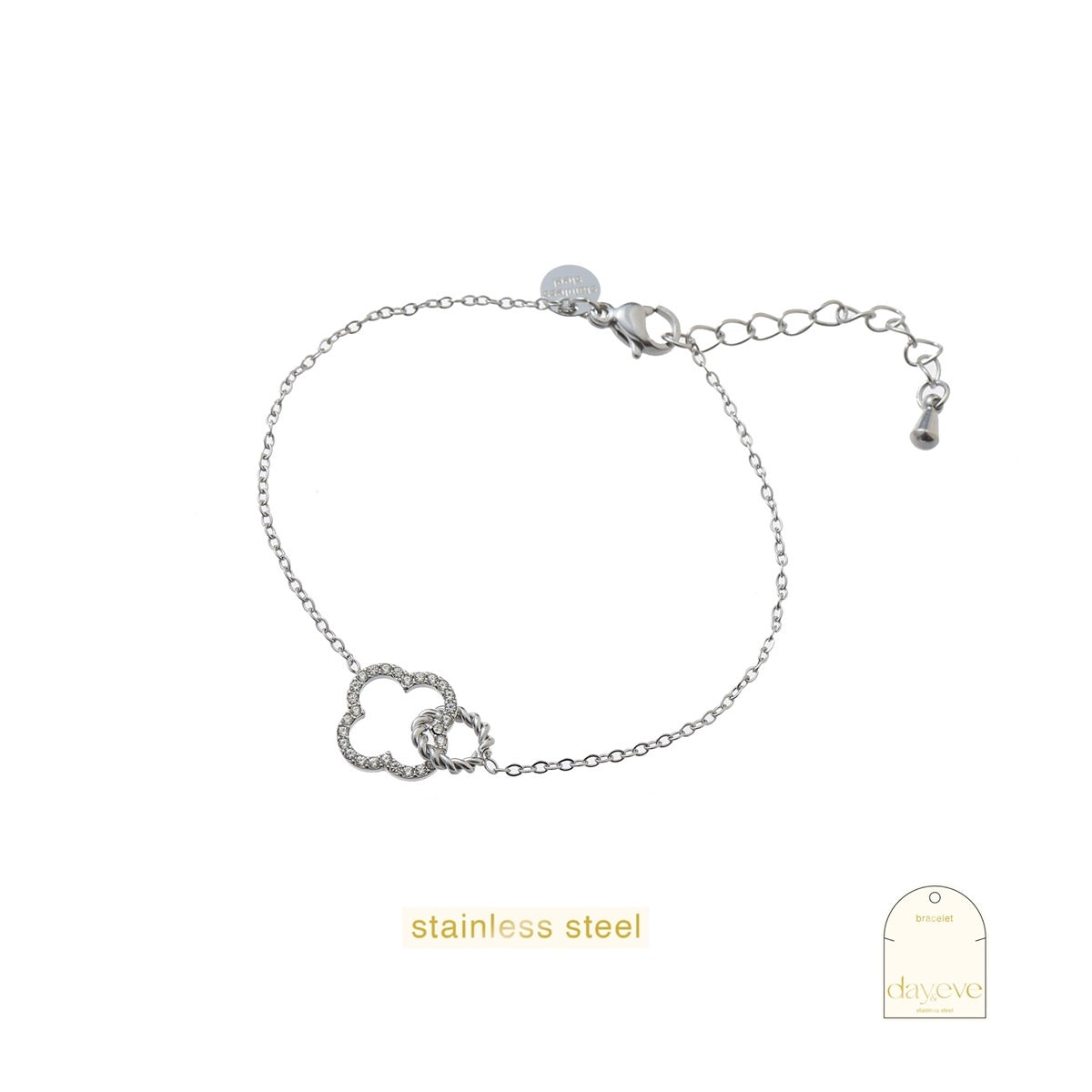 Double Sparkly Clover Bracelet - RH