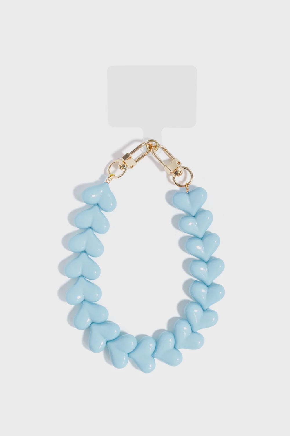 Telefoonkoord hartjes licht blauw