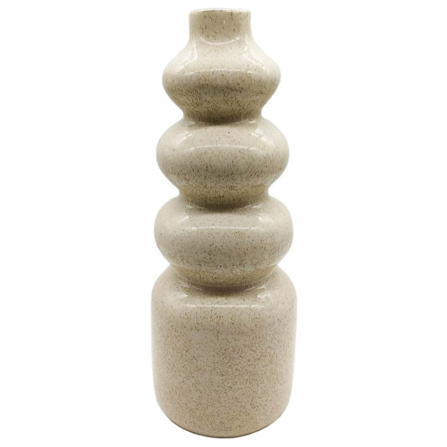 Aardewerk vaas beige groot