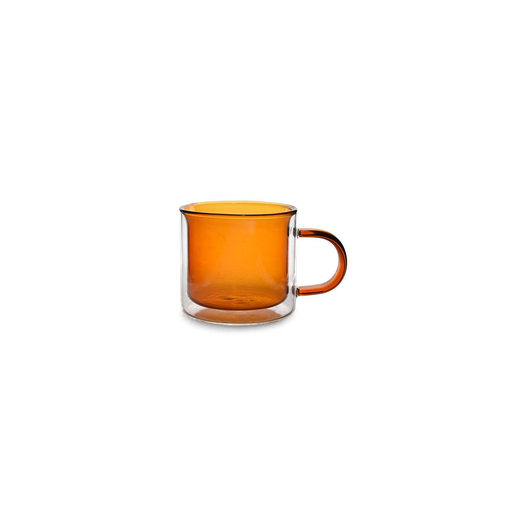 Beker 27cl dubbelwandig amber Liv set van 2