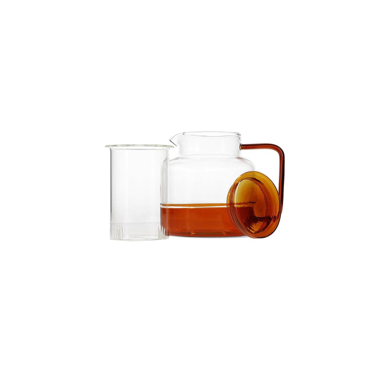 Theepot 95cl met glazen filter amber Liv