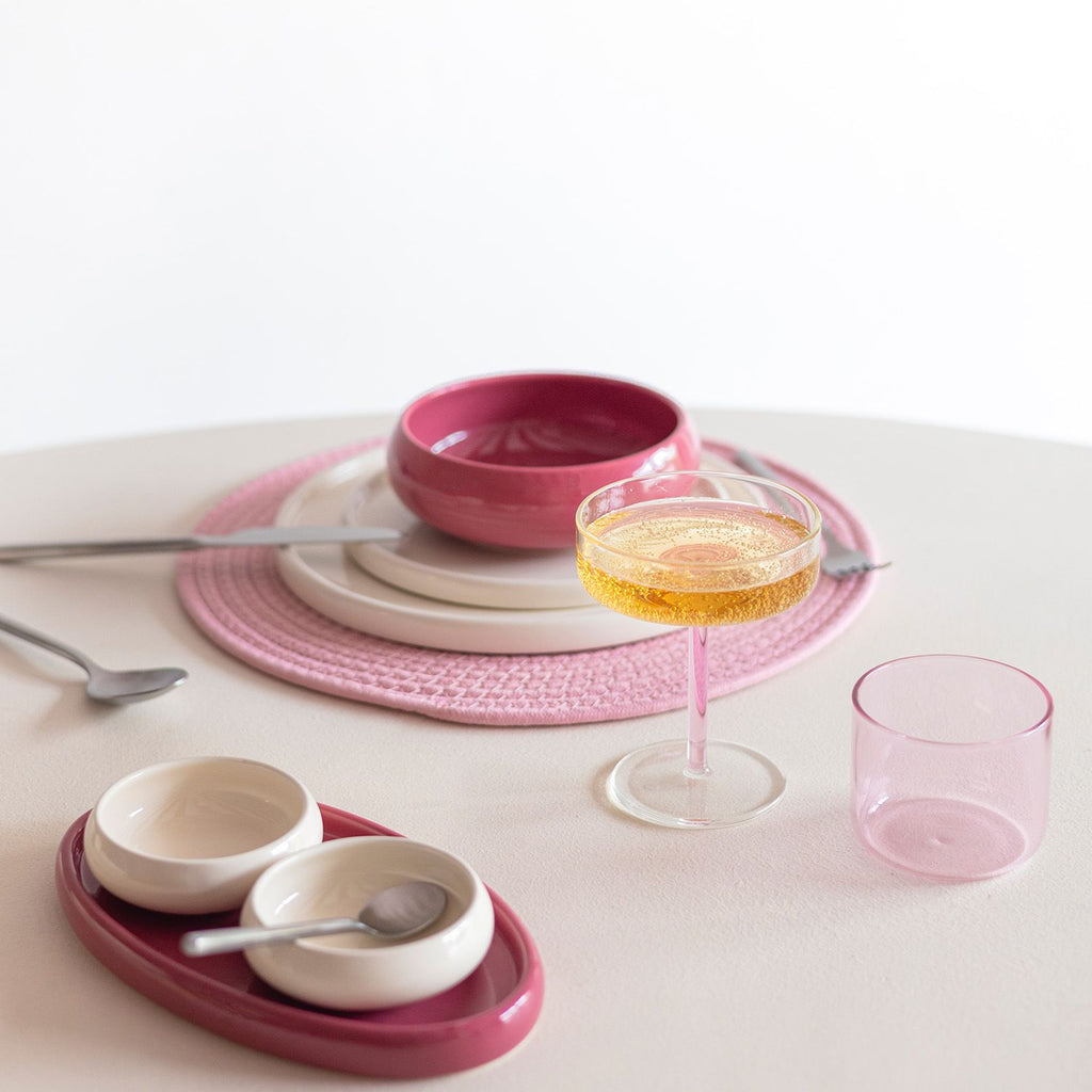 Glas roze Fizz set/4