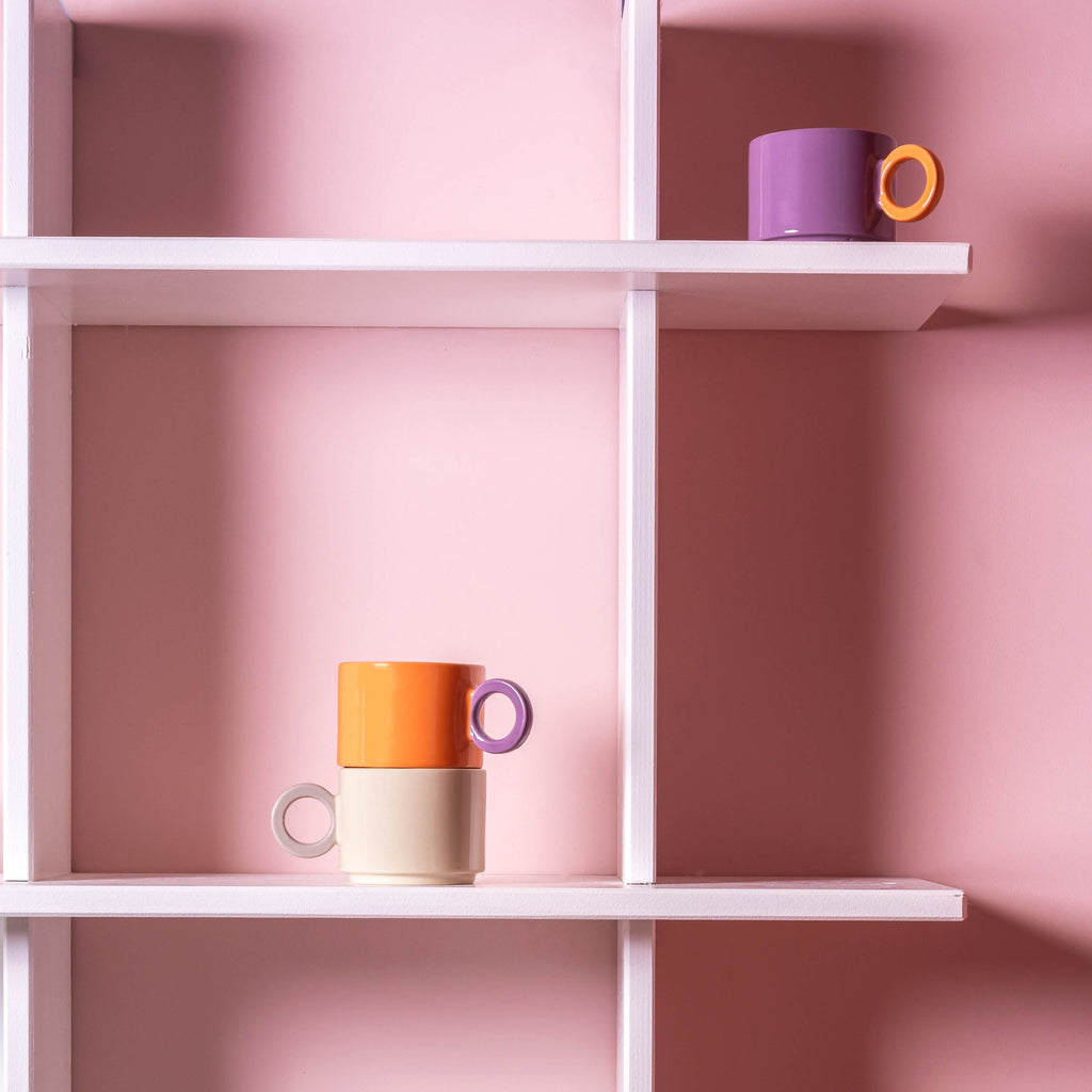 Beker paars/oranje Lou