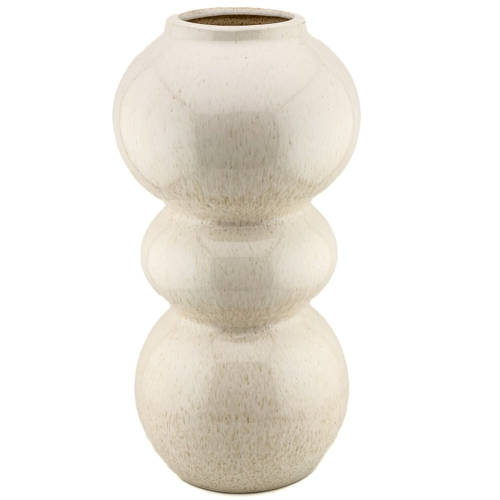 Aardewerk vaas bubbles beige as9547