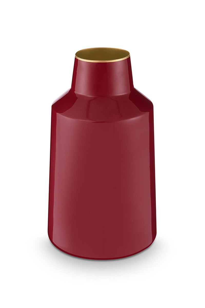 Pip Studio vaas Metal Dark Red 12x20cm