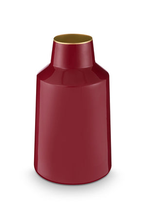 Pip Studio vaas Metal Dark Red 12x20cm