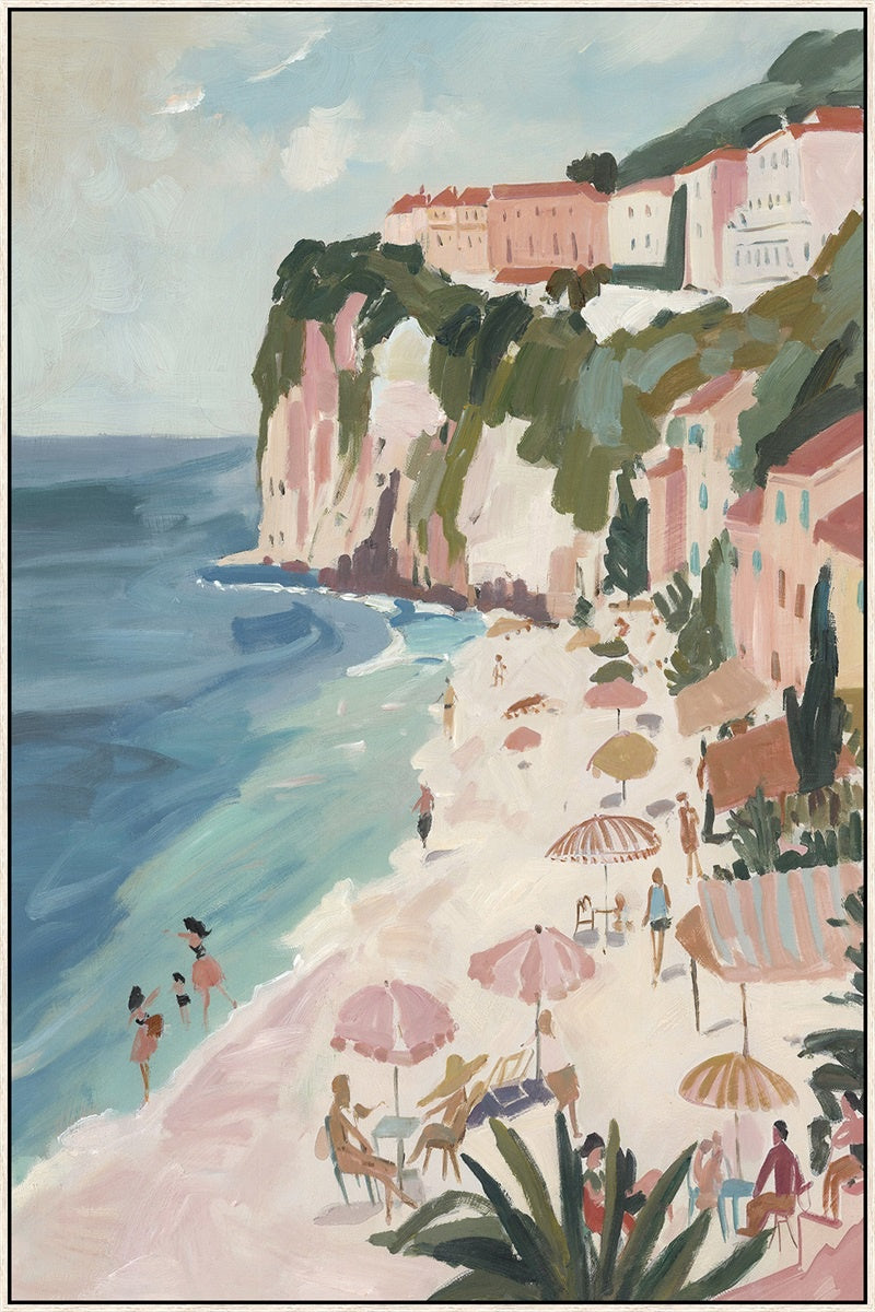 Schilderij met frame 70x105cm Mediterraans strandHB fk9159